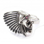 Les Tr&eacute;sors De Lily [J8059] - Bague 'Sioux' rose argent&eacute; h&otilde;be