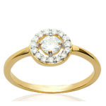 Bague Plaqu&eacute; Or 'D&eacute;esse' blanc dor&eacute; - 8 mm 52 kuld