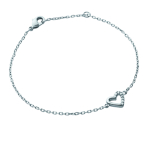 Les Tr&eacute;sors De Lily [K3868] - h&otilde;bedane k&auml;ev&otilde;ru 'Love' h&otilde;bevalge (roodiumiga kaetud) - 8x7 mm h&otilde;be