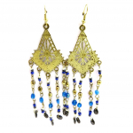 Les Tr&eacute;sors De Lily [L5778] - Boucles Cr&eacute;ateur 'Alta&iuml;' bleu dor&eacute; sinine