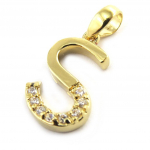 Les Tr&eacute;sors De Lily [M8765] - kullatud ripats  Letter S  valge kuld - 21x10 mm kuld