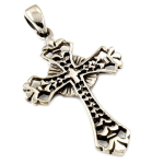 Les Tr&eacute;sors De Lily [Q7501] - Pendentif Argent artisanal 'Croix' argent vieilli - 35x24 mm h&otilde;be