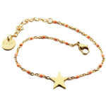 Les Tr&eacute;sors De Lily [R0253] &ndash; terasest disainik&auml;ev&otilde;ru 'Une Etoile est N&eacute;e' p&otilde;sepuna kuldne - 10x10 mm Heleroosa