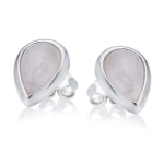 Les Tr&eacute;sors De Lily [R0788] - Boucles d'oreilles Argent 'Meghan' quartz rose argent&eacute; (rhodi&eacute;) - 12x8 mm Heleroosa