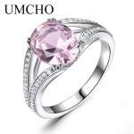 UMCHO Solid 925 Sterling Silver s&otilde;rmused naistele H&otilde;bedane 925 S&otilde;rmus Roosa Morganite v&auml;&auml;riskivist S&otilde;rmus 6 roosa