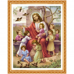 Teemantmaalid Jeesuse Kristuse s&uuml;nd J&otilde;ulud Teemantpildid N&auml;put&ouml;&ouml; Religioosne Teemantk&auml;sit&ouml;&ouml; 20X30CM