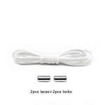 1paar uusi ilma sidemeteta kingapaelu lastele T&auml;iskasvanutele Kiired Laisad Paelad Naised Meeste Metalllukk Elastsed kingapaelad Tossud Kingapaelad valge