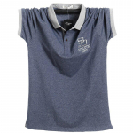 Suvised meeste l&uuml;hikeste varrukatega polos&auml;rk Br&auml;ndi riided T&auml;ispuuvillane &Auml;riline vabaaja meeste topid T-s&auml;rgid polo 4XL sinine