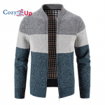Cozy Up Meeste soe kootud kampsun t&otilde;mblukuga Velvet sees XL
