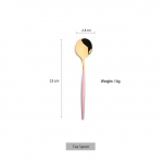 1 tk Roosad Kuld S&ouml;&ouml;giriistad Lauan&otilde;ud Pulmapidu Roostevaba Terasest H&otilde;ben&otilde;ud S&ouml;&ouml;gin&otilde;ud Kahvel Lusikad Noad Magustoidulauan&otilde;ud tea spoon roosa/kuld