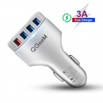 QGEEM 4USB QC 3.0 autolaadija kiirlaadija 3.0 telefoni laadija auto kiirlaadija 4-porti USB-autolaadija iPhone Xiaomi jaoks car charger must