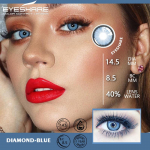 EYESHARE 2pcs Color Contact Lenses for Eyes DIAMOND Blue Green Colored Lenses Yearly Cosmetic Contact Lens for Eyes Beauty Makeup