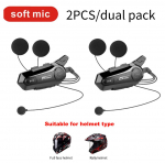 E1 Mootorrattakiiver Intercom Bluetooth5.0 juhtmevabad peakomplektid kahele s&otilde;itjale veekindel sisetelefon Moto v&auml;lis&otilde;iduks vabak&auml;emuusika Dual Pack