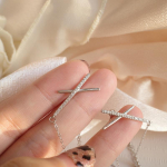 ANENJERY Cross Tassel Drop K&otilde;rvar&otilde;ngad naistele Pave CZ Long Chain Earrings Ehted 2022