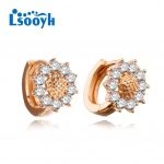 LSOOYH Clip K&otilde;rvar&otilde;ngad Roosa kullav&auml;rvi Moodne k&otilde;rvar&otilde;ngas Naistele Geomeetria Cubic Zirconia Stud K&otilde;rvar&otilde;ngad Ehted A