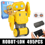 MOLD KING 13100 Creative Toys Technical APP RC Intelligent Robot Building Block Harivad m&auml;nguasjad lastele j&otilde;ulukingitused kollane