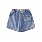 Teen Girls Summer Blue Denim Shorts Thin Loose kids All-match Short Pants 120 sinine
