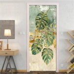 P&otilde;hjamaade stiilis taimne seinakaunistus Seinakleebis DIY lilled Troopilised palmilehed Seinakleebised Moodsa kunsti vin&uuml;&uuml;lkleebised seinamaalingud 77x200cm