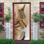 3D uksekleebised Loomade kassipoegade uste seinamaal Isekleepuv veekindel tapeet PVC kleebis Eemaldatav seinakleebis 77X200cm