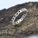 K&auml;sitsi valmistatud h&otilde;bedane s&uuml;damekujuline s&otilde;rmus j&otilde;ulukingiks 925 sterlingh&otilde;be ehted statement-s&otilde;rmus 9.5 h&otilde;be