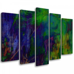 Viieosalise pildiga l&otilde;uenditr&uuml;kk Abstract Woman Painted 100x70 roheline