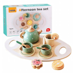 Puidust p&auml;rastl&otilde;unase tee komplekt M&auml;nguasi Teesklemine M&auml;ng Toidu &otilde;ppimisega Rollim&auml;ng Varajased harivad m&auml;nguasjad v&auml;ikelastele T&uuml;drukutele Poistele Lastele Kingitused XYZ afternoon tea set