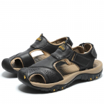 Meeste sandaalid Nahast Meeste Rannasandaalid Rooma sandaalid Meeste vabaajajalatsid pl&auml;tud Meeste spordirannajalatsid 38 must
