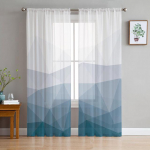 Pol&uuml;goonoranž geomeetriline t&uuml;ll Voile kardinad Hotelli kodukaunistus L&auml;bipaistvad kardinad elutuppa Magamistoa &scaron;ifoonist tr&uuml;kitud kardinad 1 PCS W300XH250cm