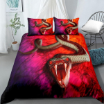 3D HD Digital Print Snake voodipesukomplektid loomade tekikott + padjap&uuml;&uuml;r 2/3 tk &uuml;he kaheinimesevoodiga &uuml;lisuur kaheinimesevoodi komplekt USA/AU/EL suurus ES-cama-105 180x220