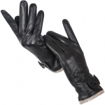 Kvaliteetsed naiste kunsthirvenahast nahkkindad talvesoojad moekindad naistele 8030 7 must