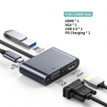4K Type C to HDMI-&uuml;hilduv USB C 3.0 VGA PD Adapter Dock Hub Macbookile Samsung S20 Dex Huawei Xiaomi jaoks hall