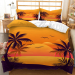 3D kookosp&auml;hklipuu voodipesukomplekt taimemustriga tekikattega padjap&uuml;&uuml;r, 2 v&otilde;i 3 t&uuml;kki, mikrokiust kangast pehme ja mugav kodukaunistus Baby 100x135cm