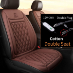 12-24v soojendusega autoistme kate 30' kiire autoistmesoojenduse riie/flanellist soojendusega autoistme kaitse 25W istmesoojenduse kate auto 2PCS Brown Cloth