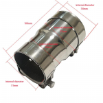 1 car parts Exhaust pipe 304 stainless steel pipe reducer size general muffler 51mm-54mm