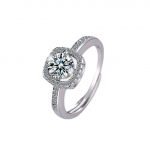 Solid 925 Sterling H&otilde;bedast Moissanite S&otilde;rmus Naistele Meestele P&auml;ritolu Anillos De Wedding Bands Fl L&otilde;igatud Teemant Ehted Kalliskivi Anel Box Resizable