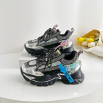 Fujin 5 cm ehtsast nahast kivist Bling paksud tossud kevadsuvi s&uuml;gise hingav platvorm Wedge naiste moekingad 35 valge