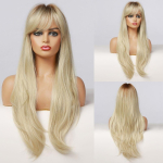 EASIHAIR Long Pink Ombre lainelised s&uuml;nteetilised parukad tukkidega Natural Wave juuste parukad naistele Cosplay Daily Wigs kuumakindlast kiust