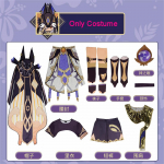 M&auml;ng  Cyno Cosplay T&auml;iskomplekt Uus &Uuml;ldine Mahamatra Cyno Kost&uuml;&uuml;m Halloweeni &Uuml;likond Parukas Juuksed Kingad M&uuml;ts L-(Costume+Wig)