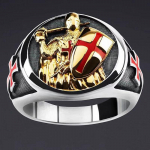 Meeste Templar Cross Ring Punk Ring Jalgratas Religioosne Amulett Amuleti Ehted Kingitus 8 h&otilde;be