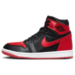 Air Jordan 1 Retro High OG Satiin Bred 2023 Naiste Tossud Must &Uuml;likooli-Punane Valge FD4810-061 36.5