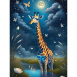 Teemantmaal T&auml;ispuurimine Seene maastik &uuml;mmargune teemantmaal K&auml;sitsi valmistatud hirvloom isetegemine teemantmosaiikmaal Kodukaunistus Full Round 25X37.5CM