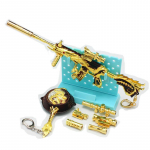 Rahurelv M416 Viie k&uuml;&uuml;nega kuldne draakoni nahk versioon, Star of Faith homaar Overlord pimestav lilla meloodia relva mudel m&auml;ng relva mudel