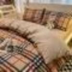 P&otilde;hjala stiilis Jaapani stiilis tr&uuml;kita ruuduline neljaosaline voodilina ja tekikott pestud puuvillast harjatud kolmeosaline komplekt 1.8m bed sheet 4pcs