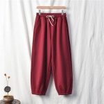 Johnature naiste vintage puuvillased linased p&uuml;ksid elastne v&ouml;&ouml;koht &uuml;hev&auml;rvilised p&uuml;ksid paksud talvesoojad sirged p&uuml;ksid One Size beež
