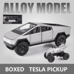 1:24 MINI AUTO Tesla Cybertruck pikap Haagis sulamist auto mudel survevalu metallist maastikus&otilde;idukid veoauto simulatsioon lastele m&auml;nguasjad kingitus hall