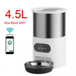 Tuya Smart APP Lemmiklooma s&ouml;&ouml;tja WIFI Kass Koer Toit Automaatne dosaator Sobib v&auml;ikestele keskmise suurusega kassidele koertele Kaugtoitmine One Bowl With Wifi valge