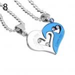 2 tk/komplekt I Love You Rhinestone inkrusteeritud, sobiv s&uuml;dameripatsiga paari kaelakee 8#