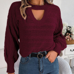GMXIA naiste moodne vabaaja &uuml;hev&auml;rviline s&uuml;gistalvine pikkade varrukatega &uuml;mmargune kaelus avara v&auml;ljal&otilde;ikega Twist pullover kampsun S roosa