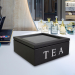 kaanega 9 sektsiooniga virnastatavad kapid Puidust teekarbi hoiuruum must