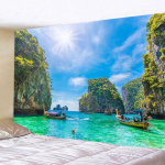 Suured ilusad looduslikud metsavaibad Hipi merekoobas Looduslikud maastikud Seinaripp Maastikuvaibad Kunst Seinakaunistusriie 230x180cm